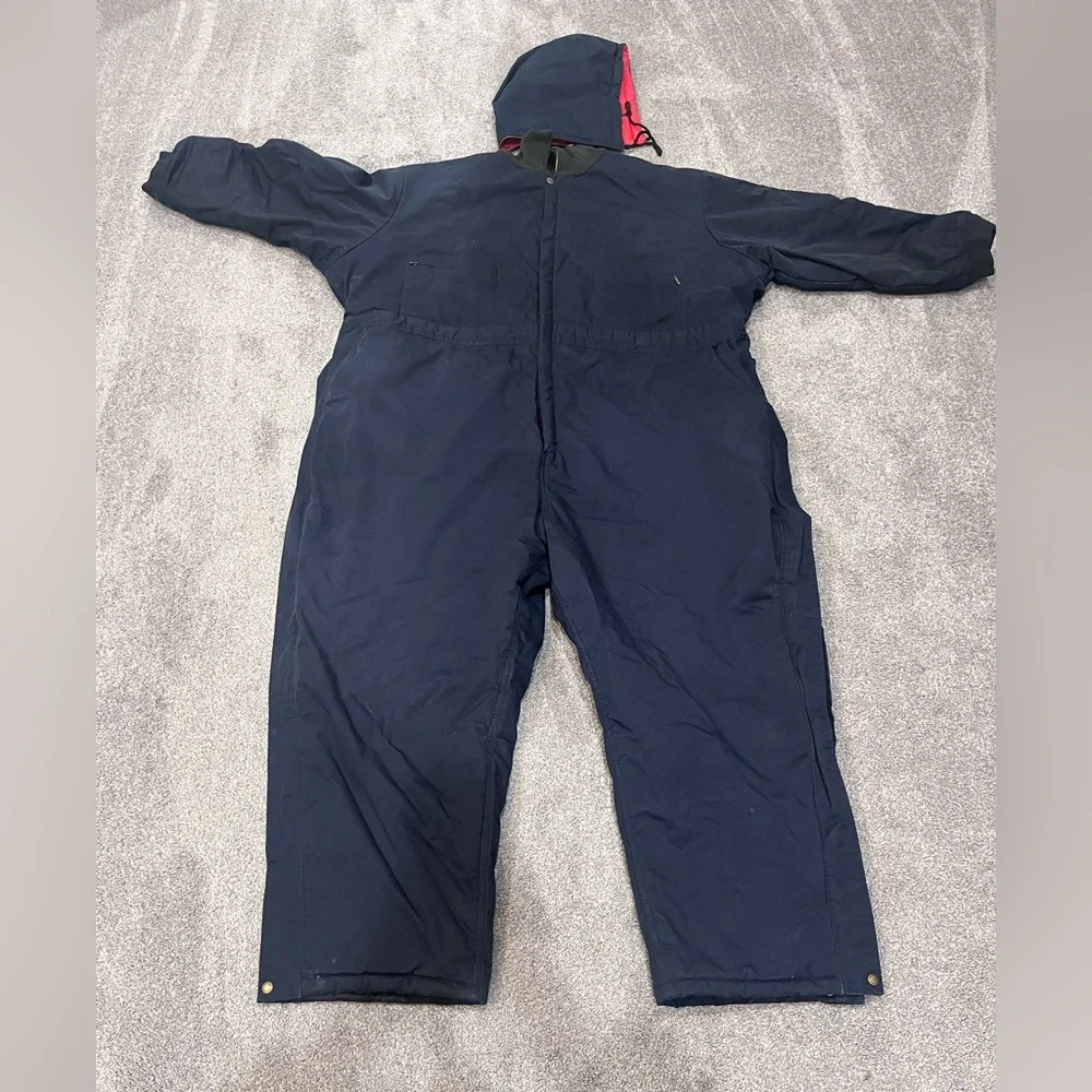 Men's Navy Insulated Coveralls Work Suit - Size 5XL - Picture 13 of 16